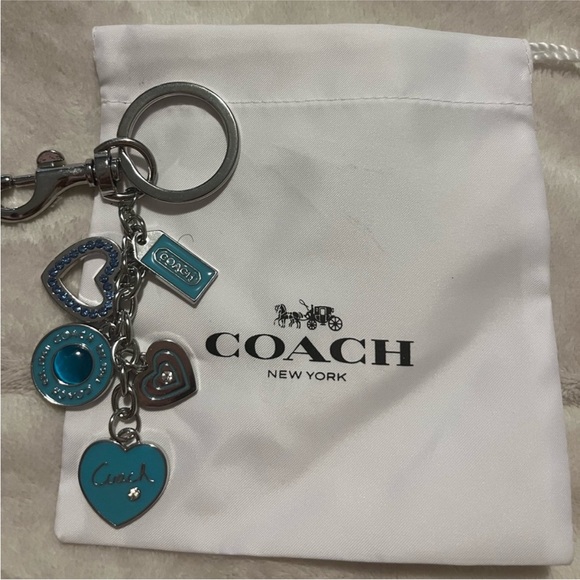 Coach Accessories - Coach Silver Heart Keychain Bag Hang‎ Tag